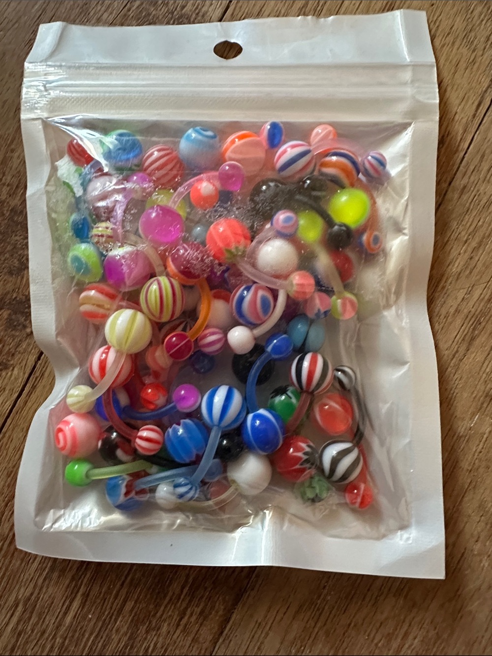 Assorted Acrylic Belly Button Rings - NEW - Multicolor Pack